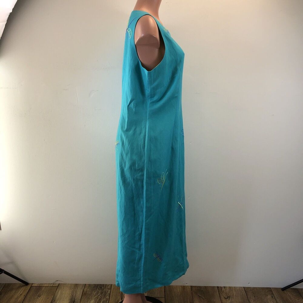Donna Morgan Vintage Floral Embroidered Maxi Linen Dress Women’s 16 - Picture 5 of 16